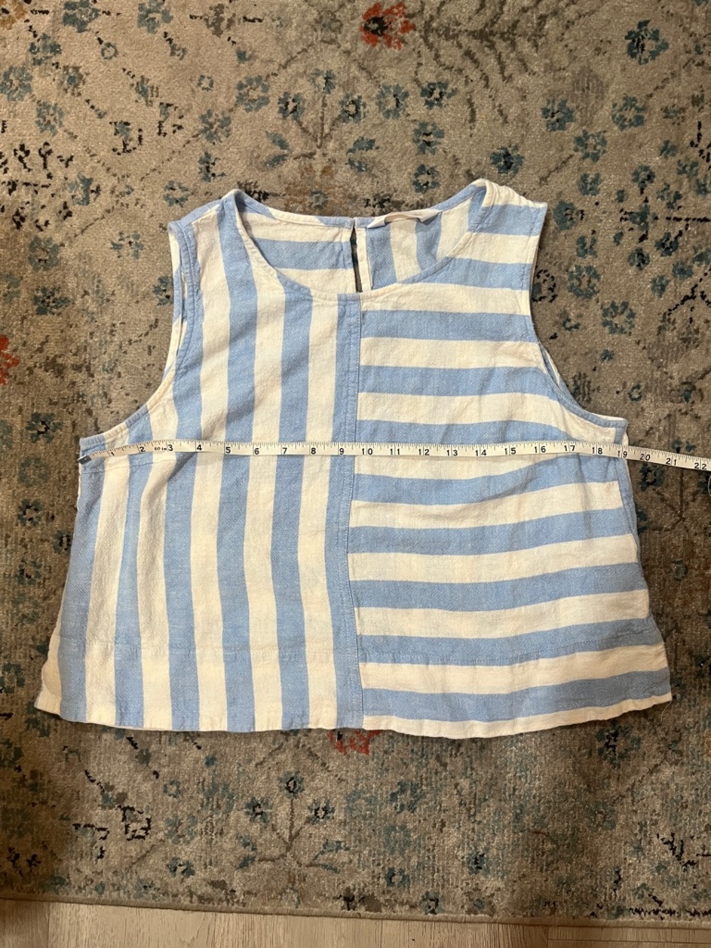 LC Lauren Conrad Blue & White Striped Sleeveless Tank - Picture 5 of 6
